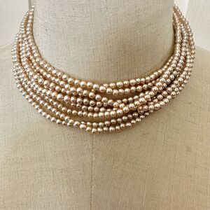 Multi strand vintage faux pearl necklace